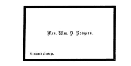 mourning card with black border 1870